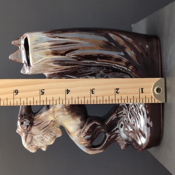 VGT,Elegant Brown Glazed Ceramic Horse Sculpture/Vase. - Picture 9 of 10